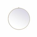 Elegant Decor 45 in. Metal Frame Round Mirror with Decorative Hook, Brass MR4745BR